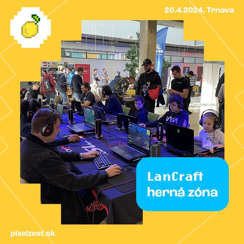 Herna zona s notebookmi od LanCraftu, ktoru najdete aj na festivale PixelZest